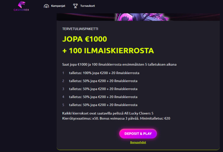 Casino rex bonus