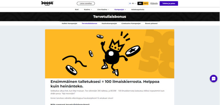 boost casino bonus
