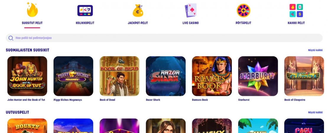 Caxino Casino pelivalikoima