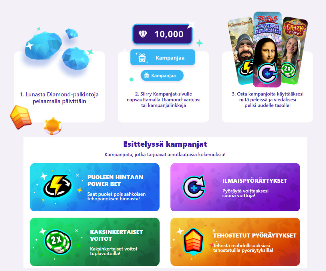 high 5 casino diamond kampanjat