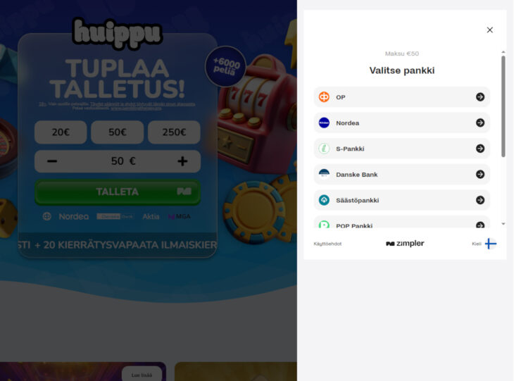 huippu kasino rahansiirrot