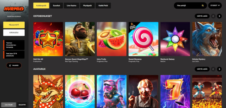 hurmio pelivalikoima
