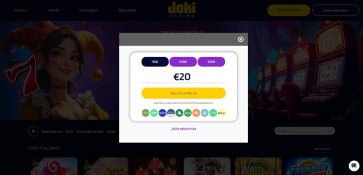 joki casino talletus