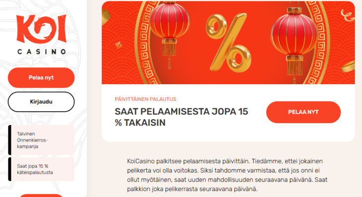 koi casino bonus cashback