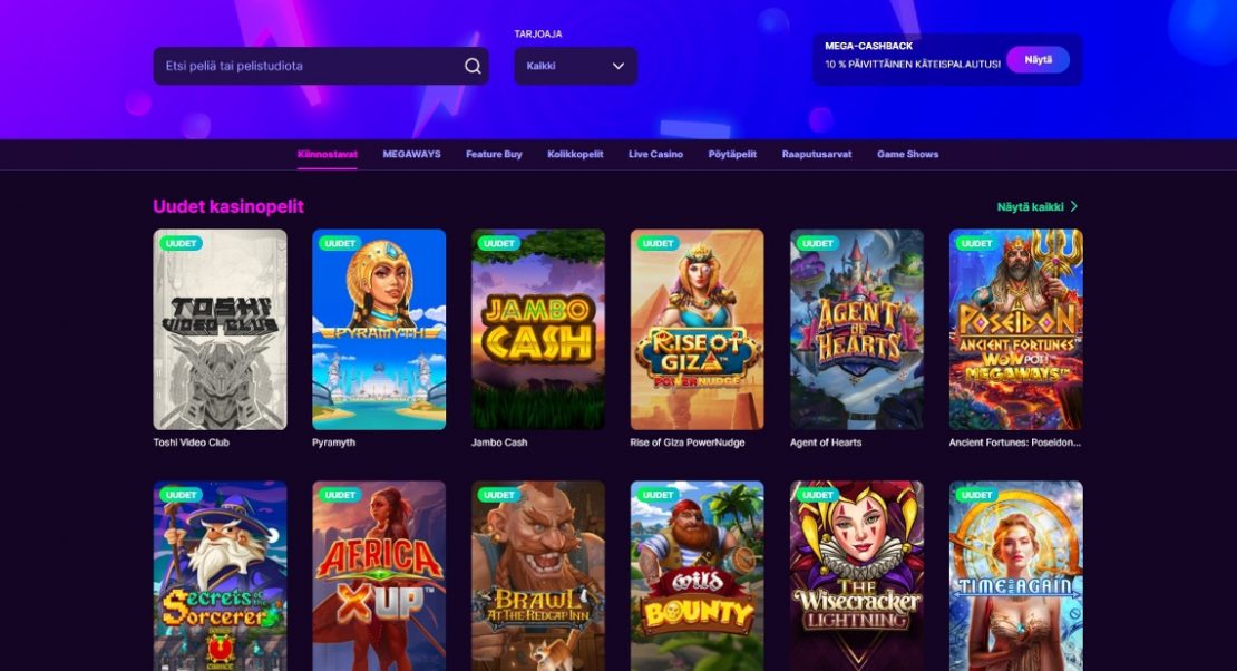 megarush nettikasino pelit