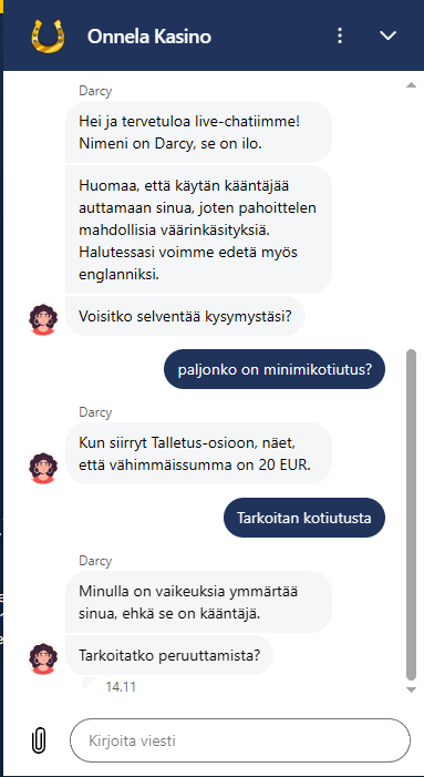 onnela kasino asiakaspalvelu