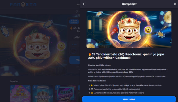 panosta casino bonus