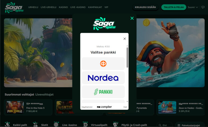sagaspins maksutavat