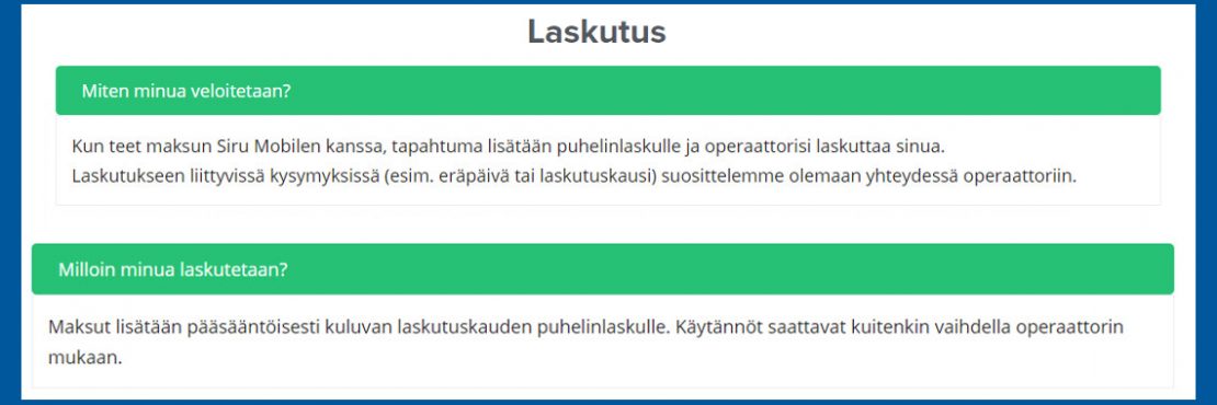 siru mobile lasku