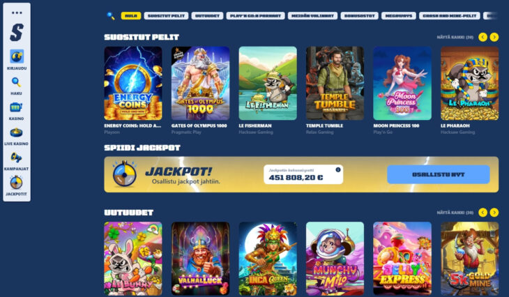 spiidi casino pelivalikoima