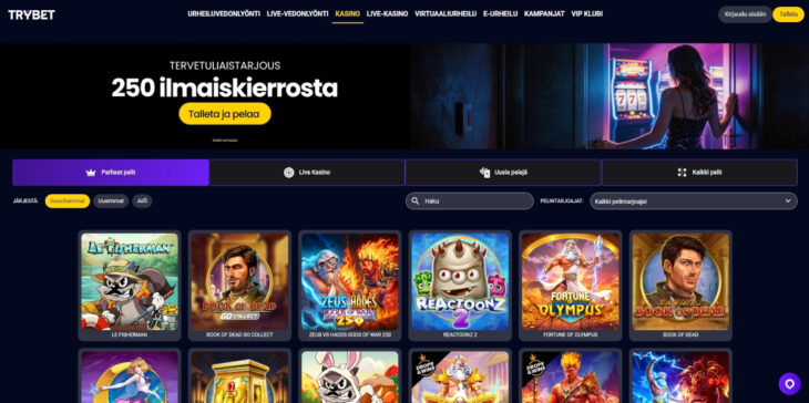 trybet casino pelivalikoima