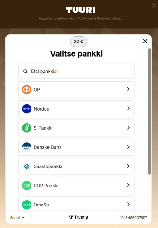 tuuri kasino talletukset