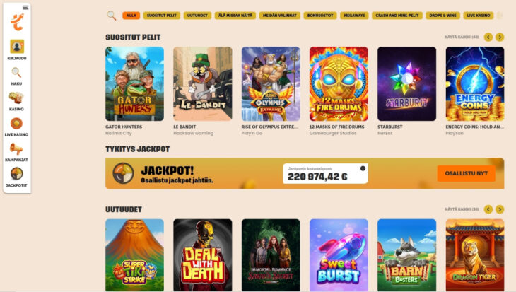 tykitys casino pelivalikoima
