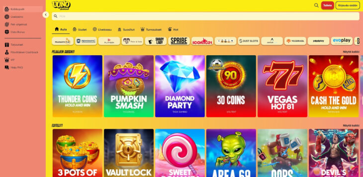 uuno kasino pelivalikoima