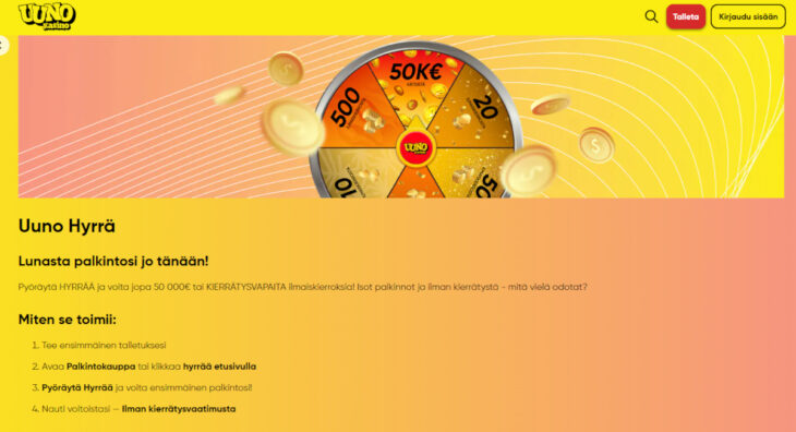 uuno kasino uuno hyrrä