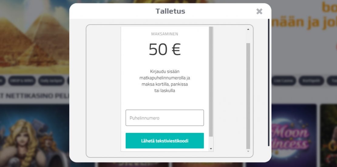 zimpler tekstiviesti talletus